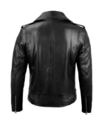 Men’s Black Belted Moto Leather Jacket