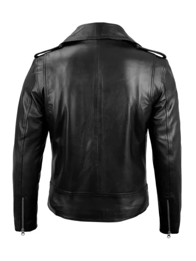 Men’s Black Belted Moto Leather Jacket