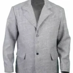 Mens Grey Wool Blend Single Breasted Blazer
