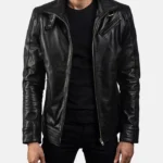 Mens Legacy Black Leather Biker Jacket