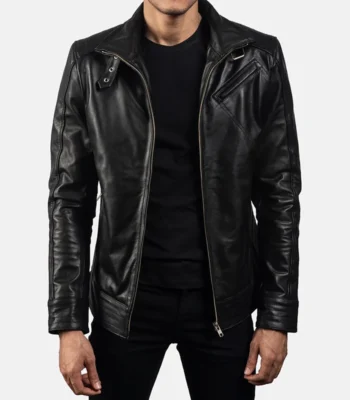 Mens Legacy Black Leather Biker Jacket
