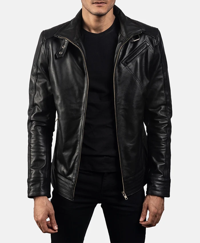 Mens Legacy Black Leather Biker Jacket Mens Legacy Black Leather Biker Jacket