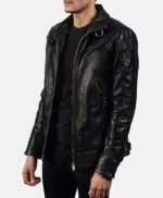 Mens Legacy Black Leather Biker Jacket