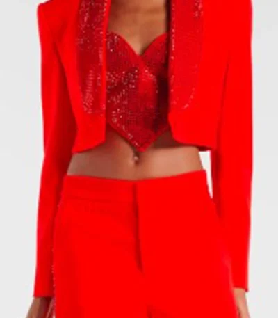 Meta Golding Ransom Canyon Red Cropped Blazer