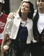 Mia Sara Ferris Bueller’s Day Off White Leather Jacket