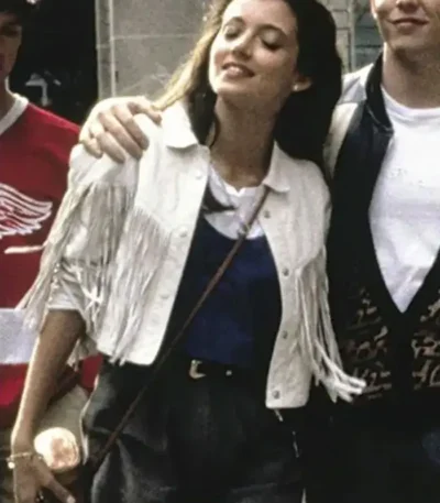 Mia Sara Ferris Bueller’s Day Off White Leather Jacket