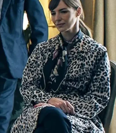 Monsieur Spade 2024 Louise Bourgoin Leopard Print Coat