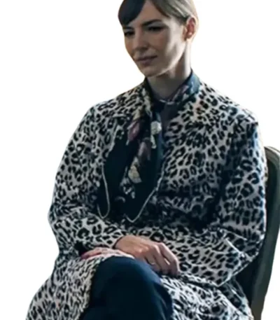 Monsieur Spade 2024 Louise Bourgoin Leopard Print Coat