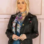 Morgan Nicole Zipperlen Star Leather Jacket