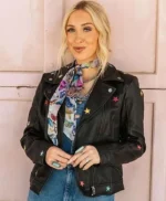 Morgan Nicole Zipperlen Star Leather Jacket