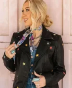 Morgan Nicole Zipperlen Star Leather Jacket