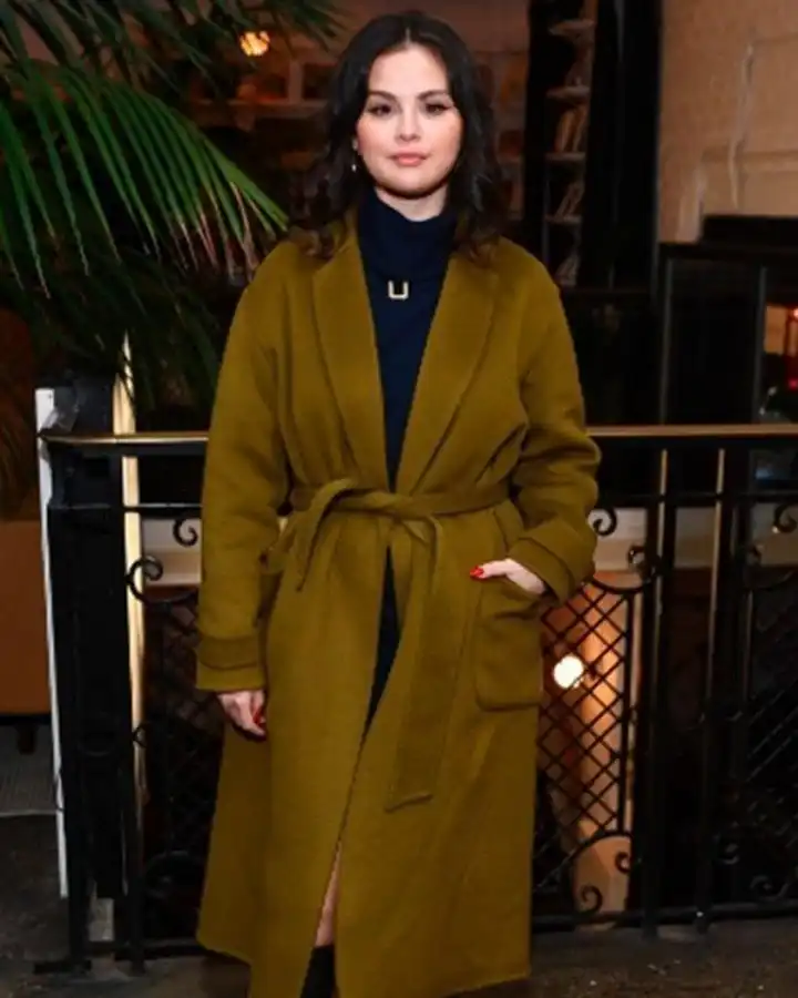 My Mind & Me 2022 Selena Gomez Wrap Olive Green Coat My Mind & Me 2022 Selena Gomez Wrap Olive Green Coat