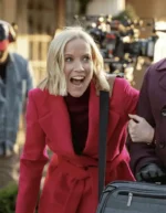 Mystic Christmas Jessy Schram Red Wool Coat