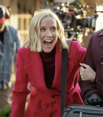 Mystic Christmas Jessy Schram Red Wool Coat