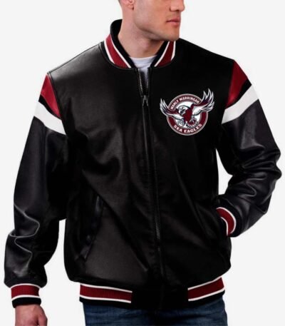 NRL Manly Warringah Varsity Leather Jacket