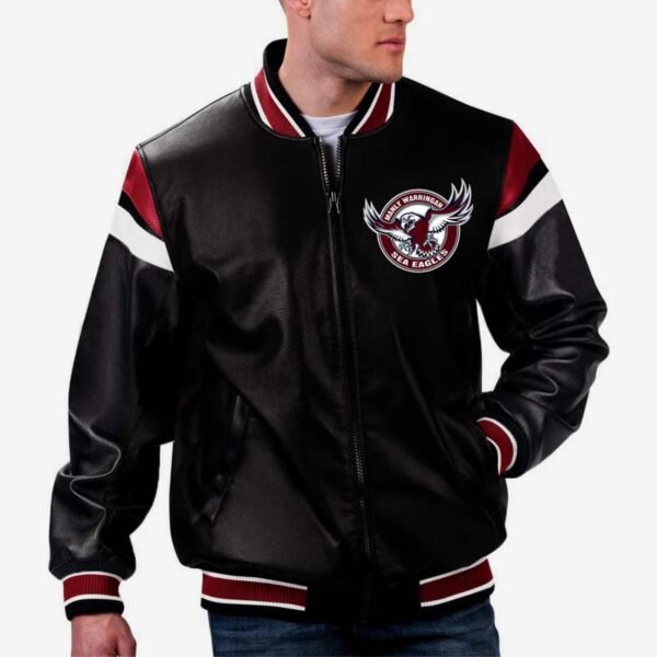 NRL Manly Warringah Varsity Leather Jacket