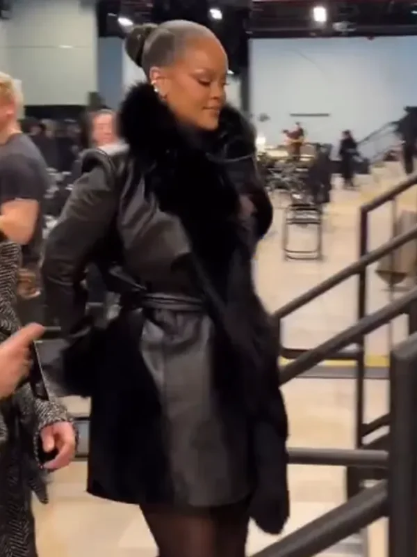 NYC 2026 Rihanna Leather Coat