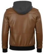 Nancy Bomber Removable Women’s Hooded Leather Jacket