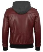 Nancy Bomber Removable Women’s Hooded Leather Jacket