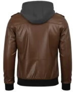 Nancy Bomber Removable Women’s Hooded Leather Jacket