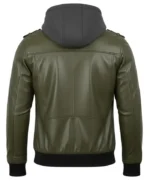 Nancy Bomber Removable Women’s Hooded Leather Jacket