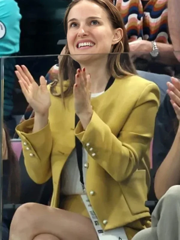 Natalie Portman Artistic Gymnastics Women Team Final Yellow Wool Coat
