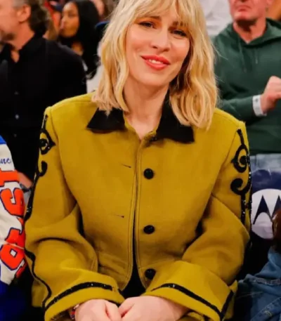 Natasha Bedingfield Yellow New York Sequined Wool Jacket