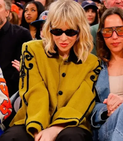 Natasha Bedingfield Yellow New York Sequined Wool Jacket