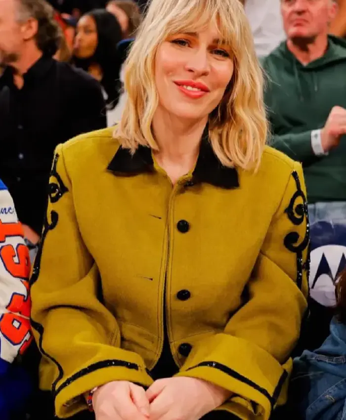 Natasha Bedingfield Yellow New York Sequined Wool Jacket Natasha Bedingfield Yellow New York Sequined Wool Jacket