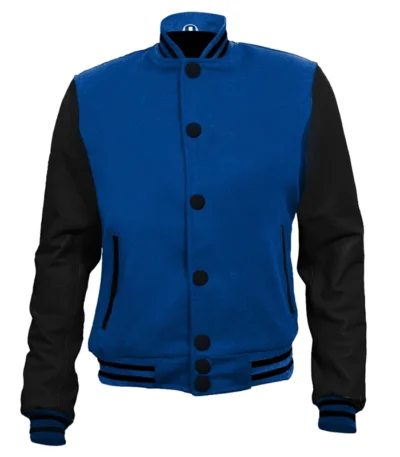 Navy Blue and Black Varsity Jacket
