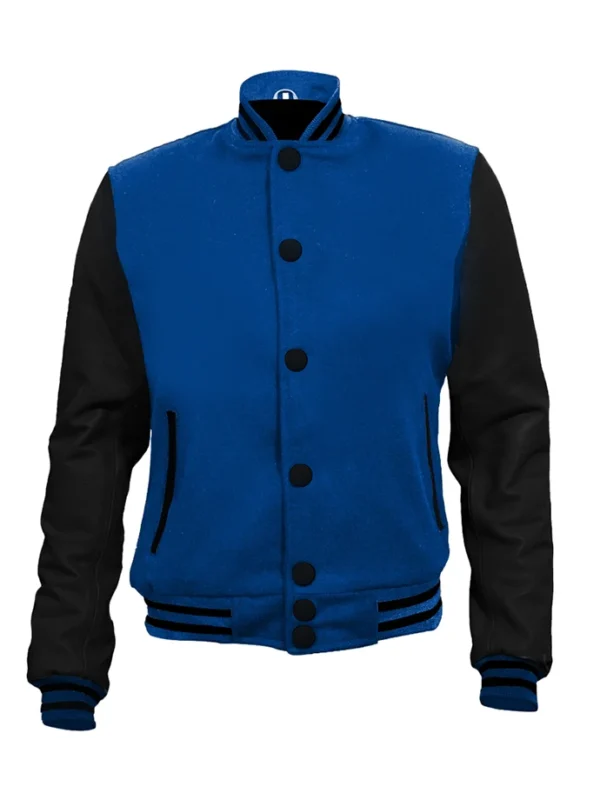 Navy Blue and Black Varsity Jacket