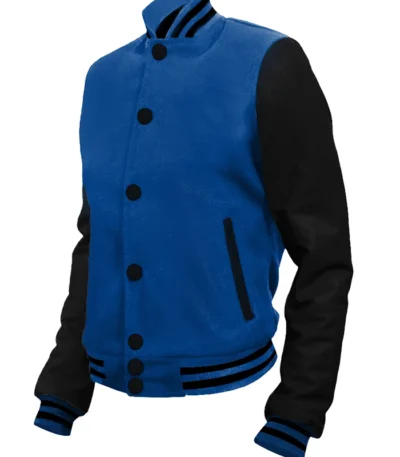 Navy Blue and Black Varsity Jacket