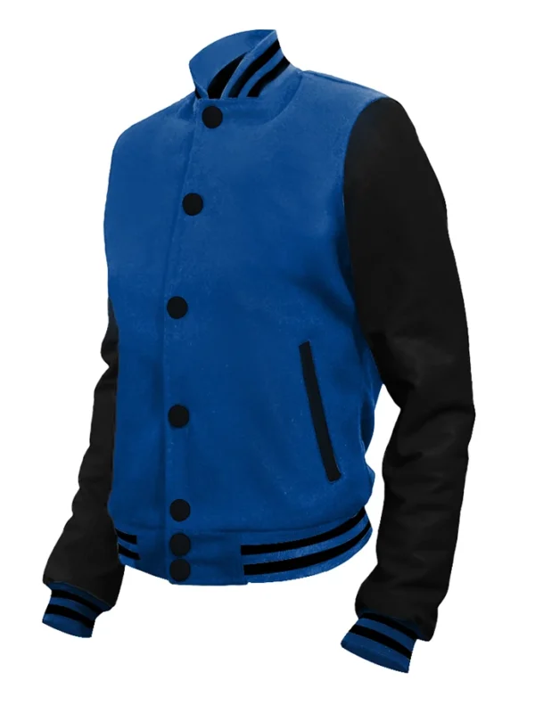 Navy Blue and Black Varsity Jacket