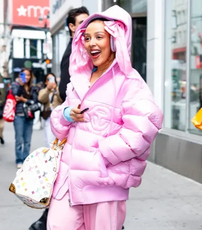 NYC Doja Cat Pink Puffer Hooded Jacket