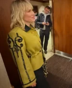 Natasha Bedingfield Yellow New York Sequined Wool Jacket