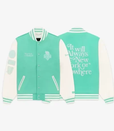 New York or Nowhere Liberty Motto Varsity Jacket