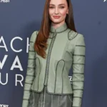 Film Festival 2026 Sophie Turner Green Leather Jacket