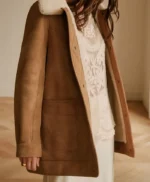 Niamh Algar Playing Nice Brown Coat