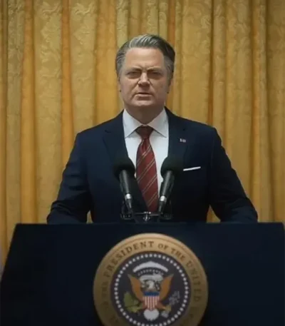 Nick Offerman Civil War 2024 Blue Blazer