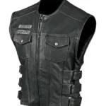 Dorm Street & Steel Anarchy Black Leather Vest