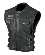 Dorm Street & Steel Anarchy Black Leather Vest