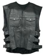 Dorm Street & Steel Anarchy Black Leather Vest