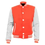 Orange and White Varsity Jacket