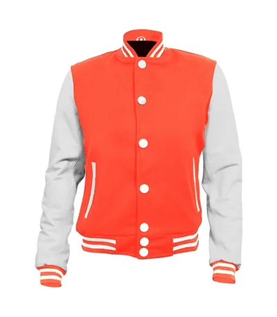 Orange and White Varsity Jacket