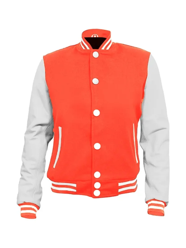 Orange and White Varsity Jacket