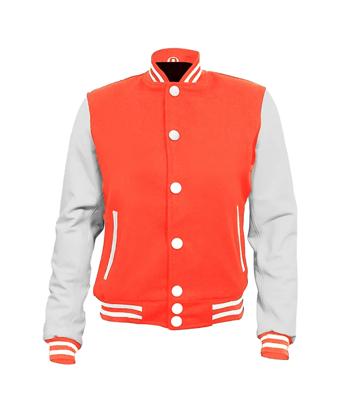 Orange and White Varsity Jacket Orange and White Varsity Jacket