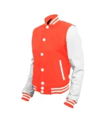 Orange and White Varsity Jacket