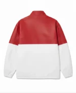 Two Tone Red and White Motorcycle Bomber Jacket