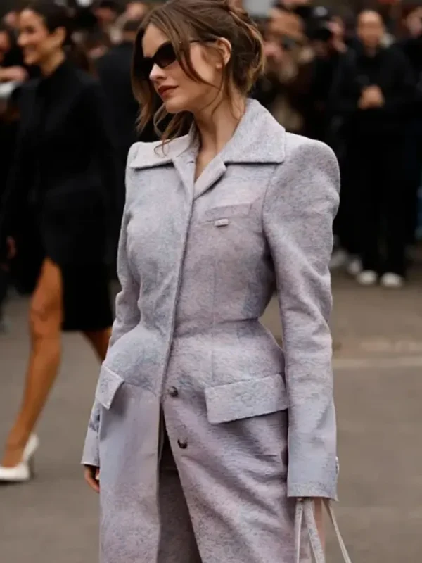 Barbara Palvin Paris Fashion Week Coat