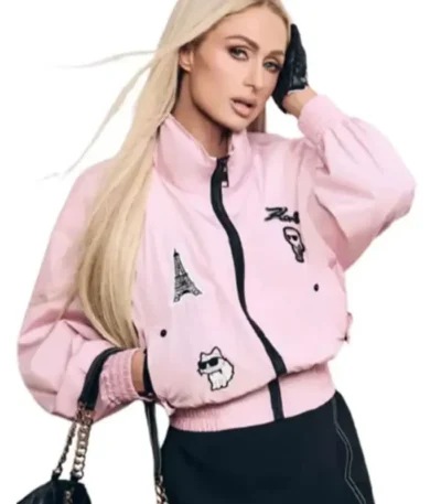 Paris Hilton Pink Bomber Jacket